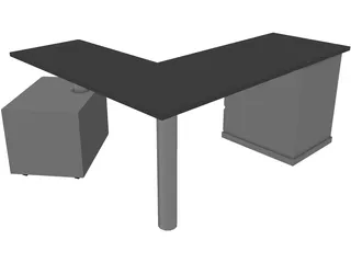 Work Desk 3D Model