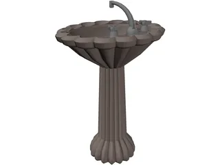 Pedestal Sink 3D Model