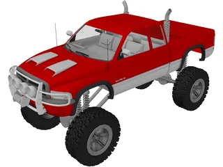 Dodge Ram Club Cab 4x4 3D Model