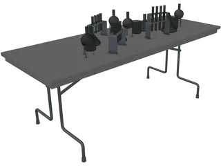 School Lab Table 3D Model
