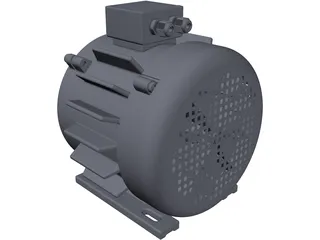 Asynchronous Electric AC Motor 3D Model