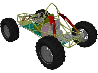 Chassis Kart Cross 3D Model