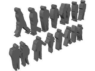 2D People for 3D Printer 3D Model