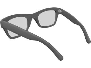 Rayban Type Glasses 3D Model