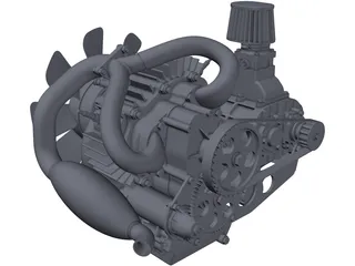 Two-Stroke Engine 3D Model