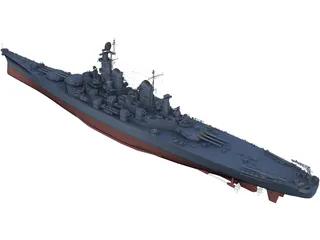 Iowa-class Battleship 3D Model