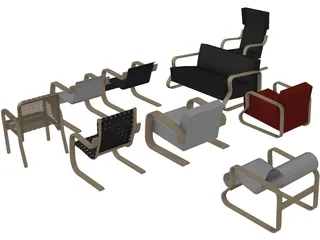 Armchair Collection 3D Model