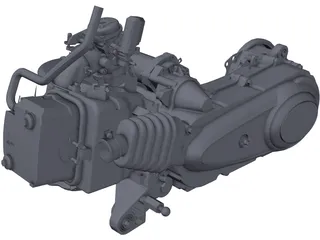 Scooter Engine 100cc 3D Model