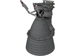 NASA Saturn 5 Rocketdyne F1 Engine 3D Model