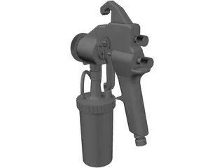 HVLP Spray Gun Bottom Feed 3D Model