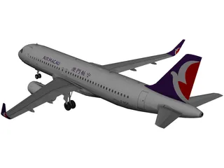 Airbus A321 Air Macau 3D Model