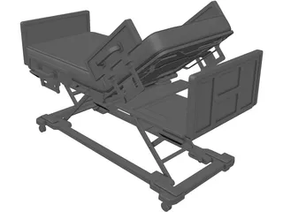 Hospital Bed 3D Model