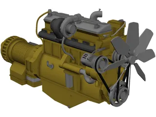 Caterpillar C15 Diesel Engine 3D Model