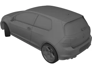 Volkswagen Golf R (2014) 3D Model