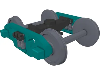 Train LHB ICF Bogie 3D Model