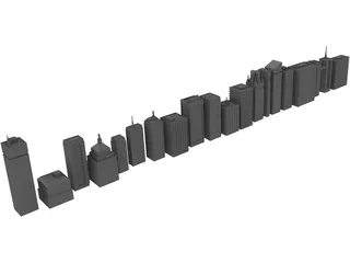 Low-Poly Buildings Collection 3D Model