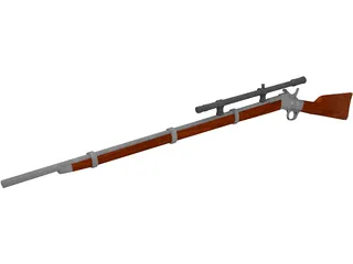 Remington Rolling Block Rifle 3D Model