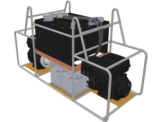 Hydraulic Station with 2 Honda GX 390 3D Model