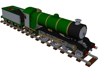 LBSC Ayesha II Steam Train 3D Model