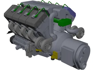 Engine V8 Turbo Diesel 3D Model
