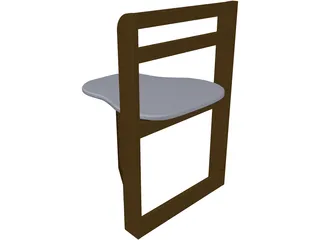 Wooden Folding Chair 3D Model