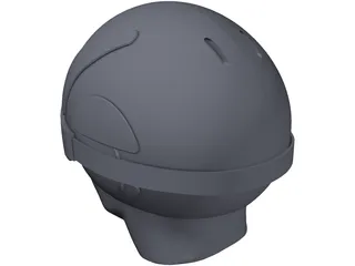 Ski Helmet with Goggles 3D Model