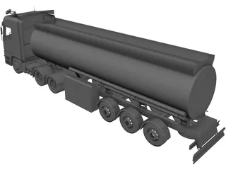 Mercedes-Benz Tanker Semi Trailer 3D Model