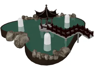 Pavilion On Pond 3D Model