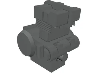 Kawasaki EX-500 Engine 3D Model