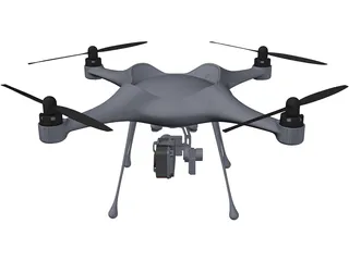 Four-Rotor UAV Drone 3D Model