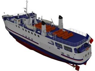 Acadie Nantes Cruise Ship 3D Model