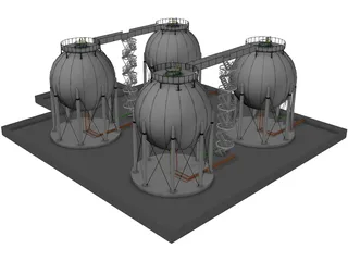 Gas Tanks 3D Model