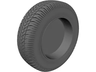 Wheel with Tire 3D Model