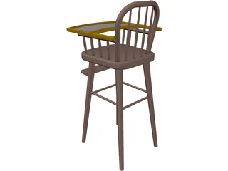 Baby Highchair 3D Model