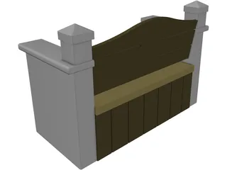 Garden Bench 3D Model