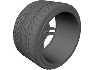 Wheel with Tyre 3D Model