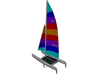 Hobie 18 Racing Catamaran 3D Model