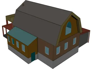 Russian Village House  3D Model