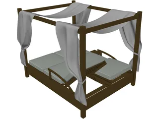 Balinese Bed 3D Model