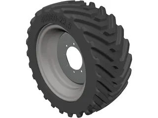 400/60-22.5 Tyre 3D Model