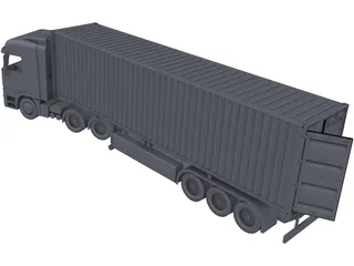Mercedes-Benz Actros with Trailer 3D Model