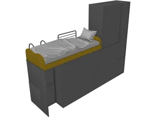 Bunk Bed Dual 3D Model