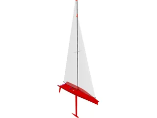 Maxi 100 Sailboat 3D Model