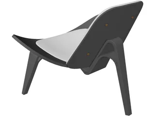 Hans J Wegner Three Legged Chair 3D Model