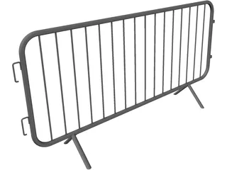 Crowd Control Barrier 3D Model