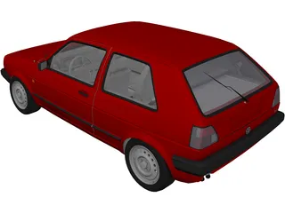 Volkswagen Golf GTI MK2 3D Model