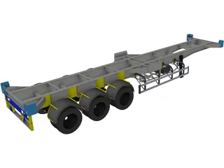 Semitrailer 40 feet 3D Model