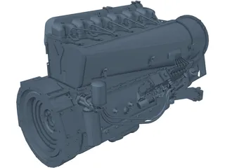 Deutz F6L914 Diesel Engine 3D Model