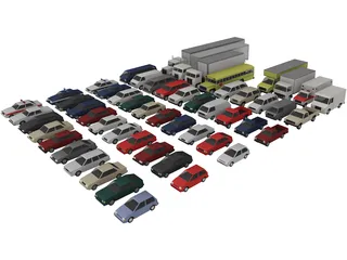 Low-Poly Vehicles Collection 3D Model