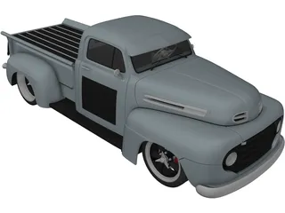 Ford F1 Pickup Truck Hot Rod (1950) 3D Model